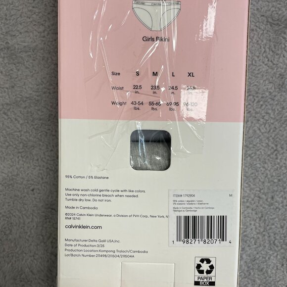 NEW Calvin Klein 7 Pack Girls Size M Bikini Underwear Cotton Stretch - Picture 3 of 4